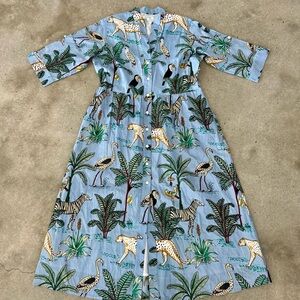 Tropical Animal Print Maxi Dress